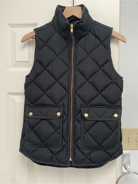 J.Crew Black Quilted Puffer Vest